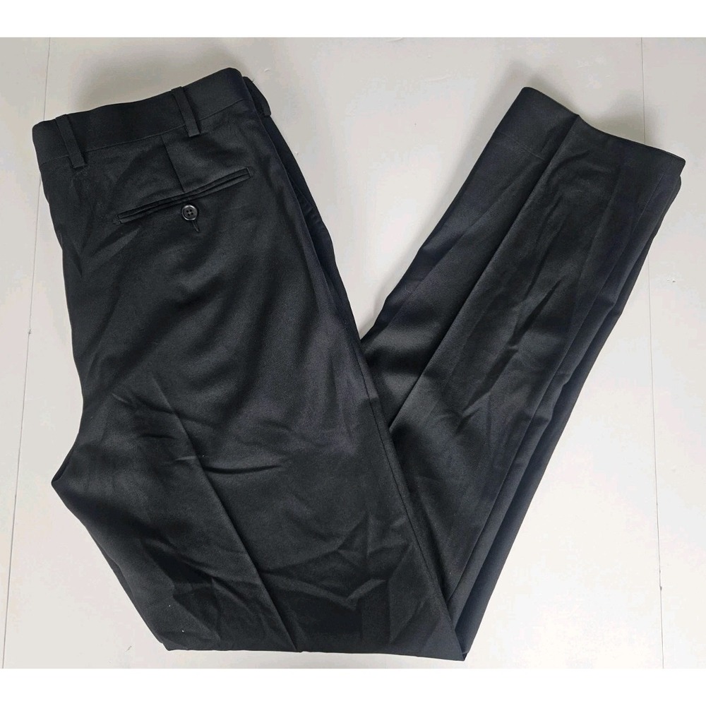 Suitsupply Men's Vitale Barberis Canonico Straight Leg Wool Trousers Black 34x32